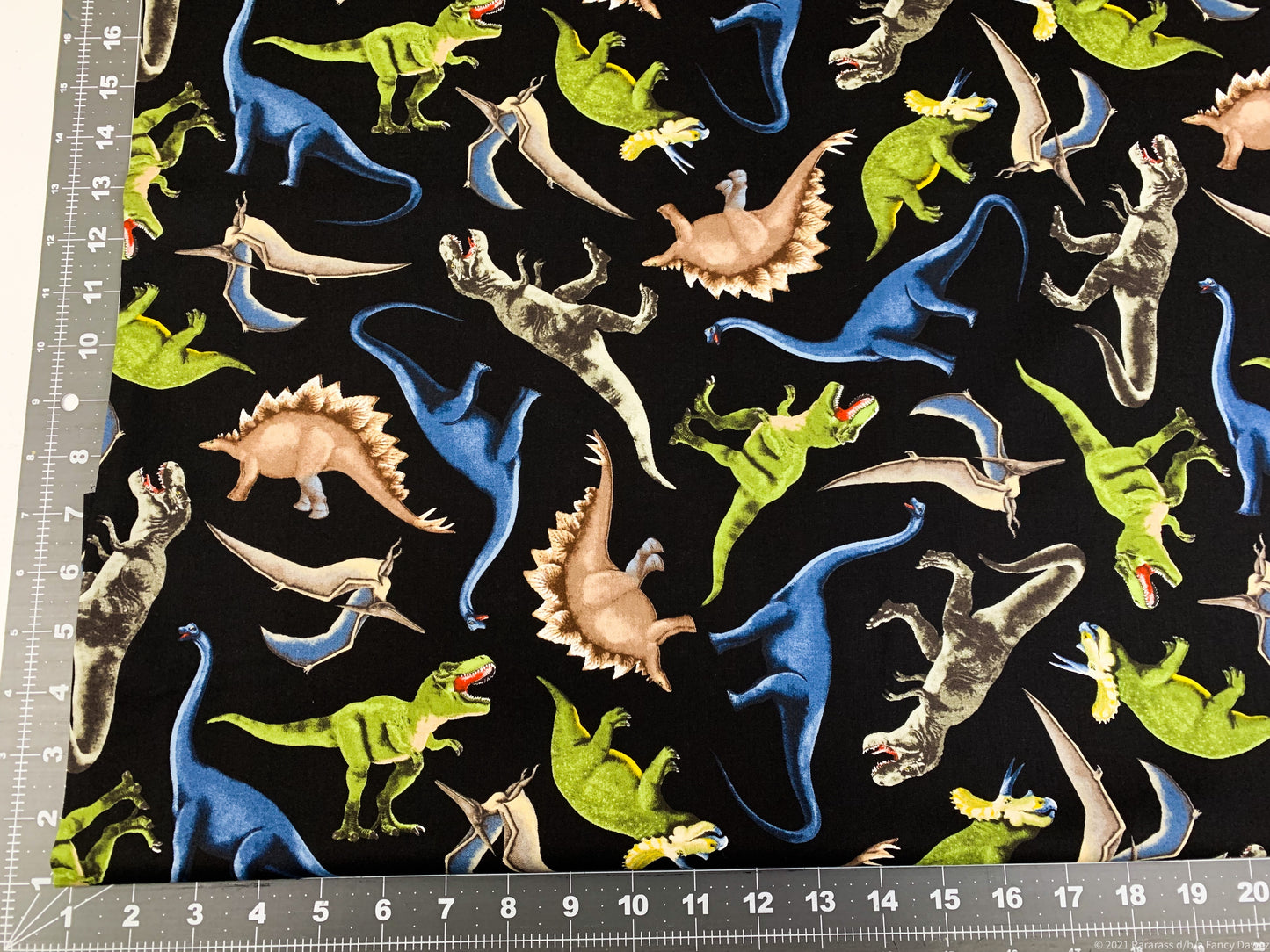 Green dinosaur fabric C5726 dinosaurs cotton