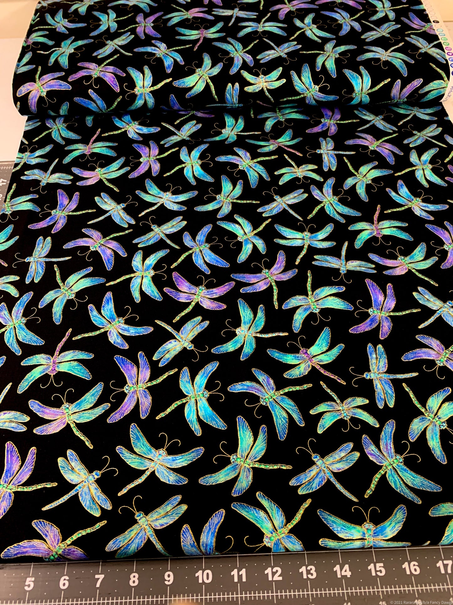 Blue dragonfly fabric CM7946 Dragonflies