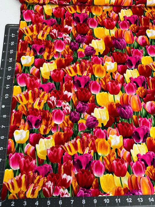 Bright Tulip fabric C6711 beautiful floral fabric