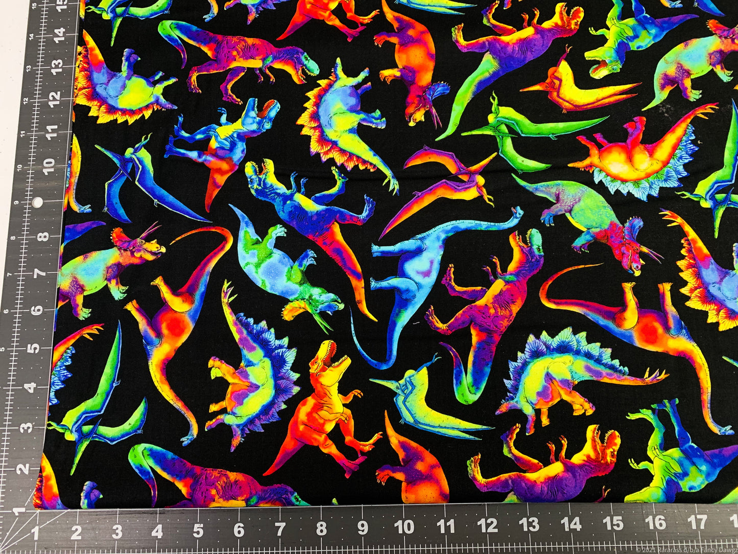 Rainbow Dinosaurs fabric C1211 Dino fabric