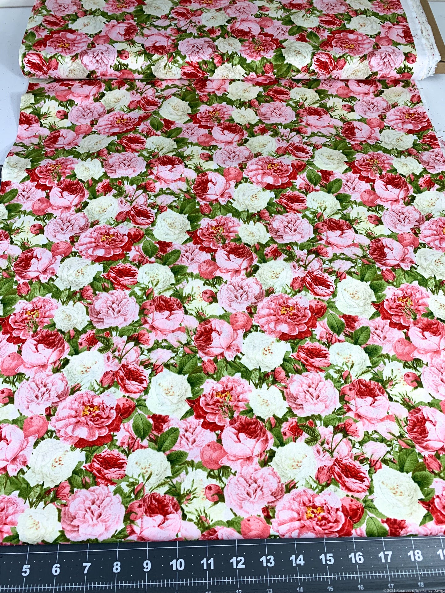 Vintage Pink Rose fabric 3038 floral fabric
