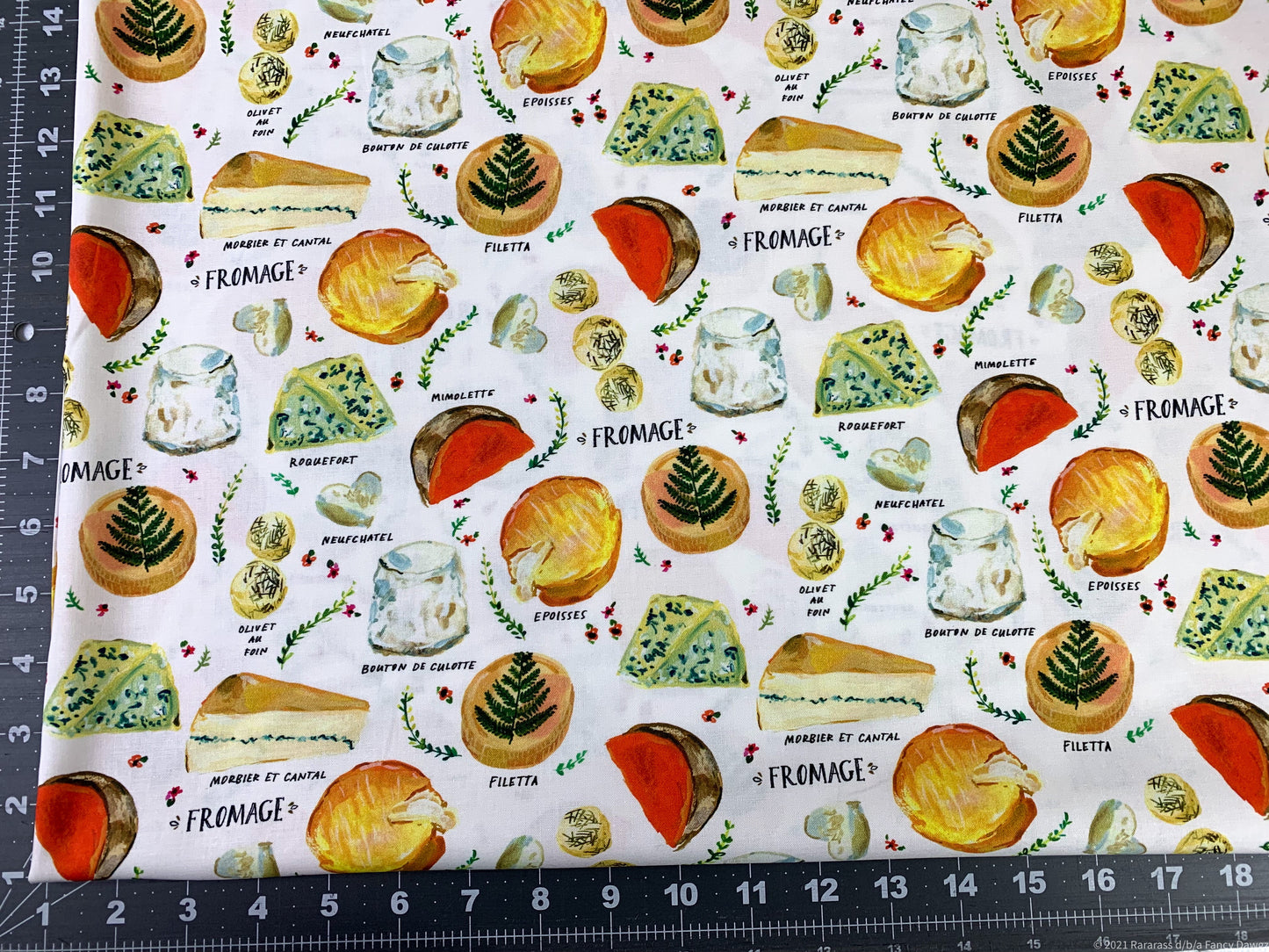 Fromage Cheese fabric DAW1656 Cream background