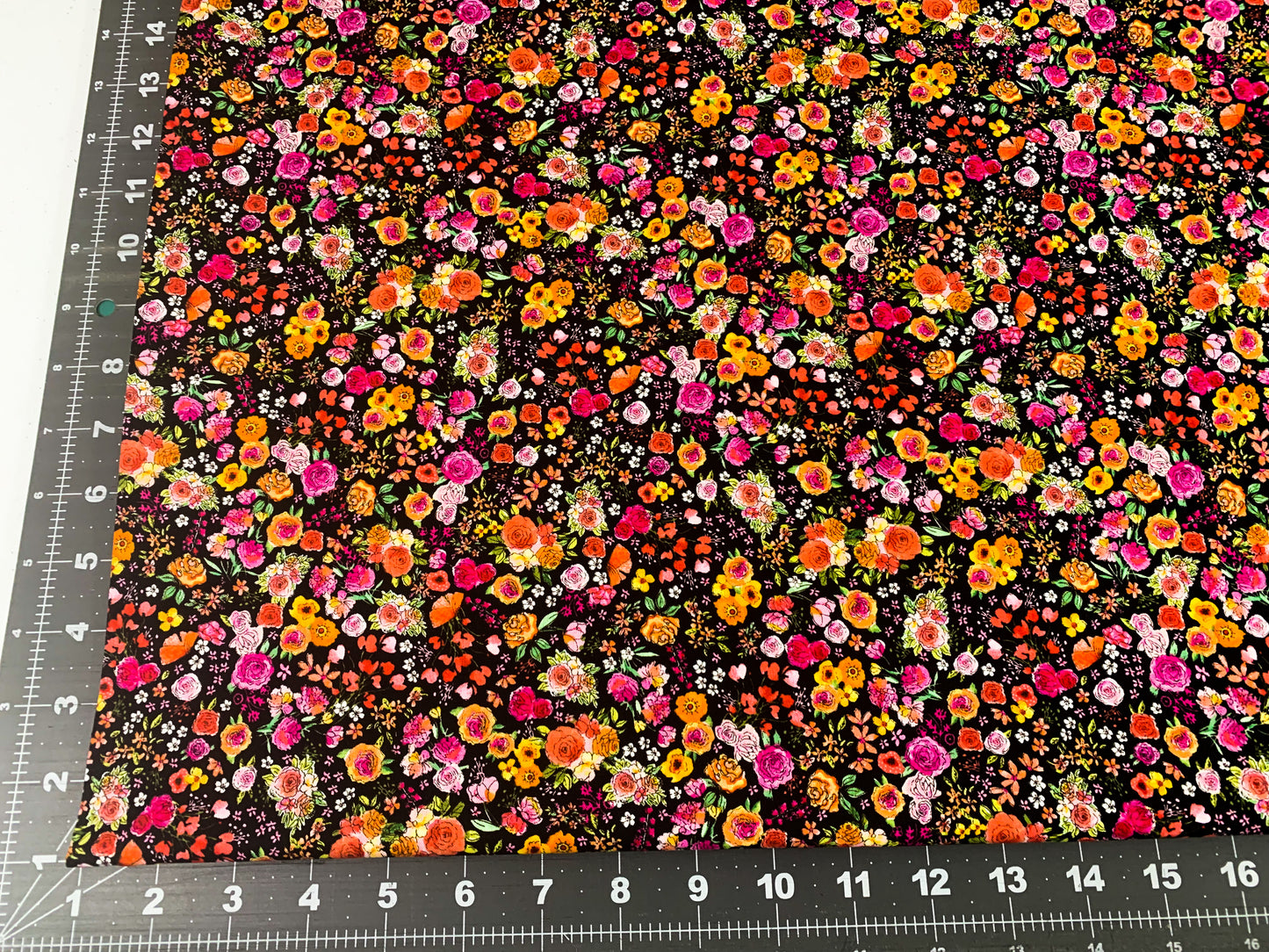 Orange and Pink flower fabric C8934 Gail floral fabric