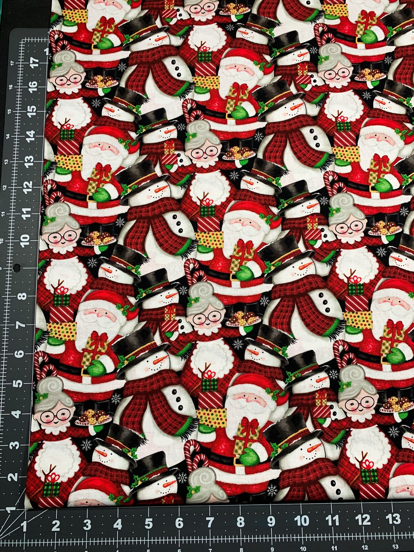 Merry Town Snowman Christmas fabric 6361-89 Santa