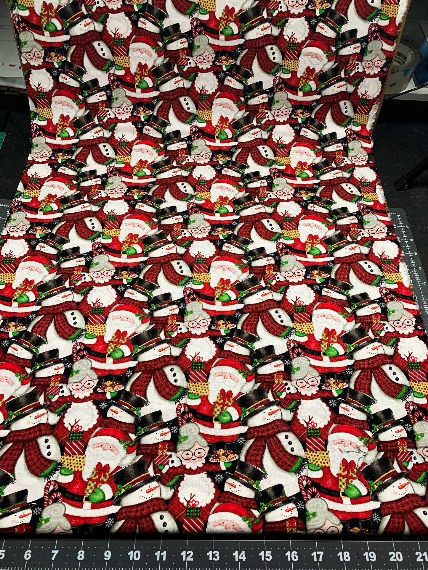Merry Town Snowman Christmas fabric 6361-89 Santa