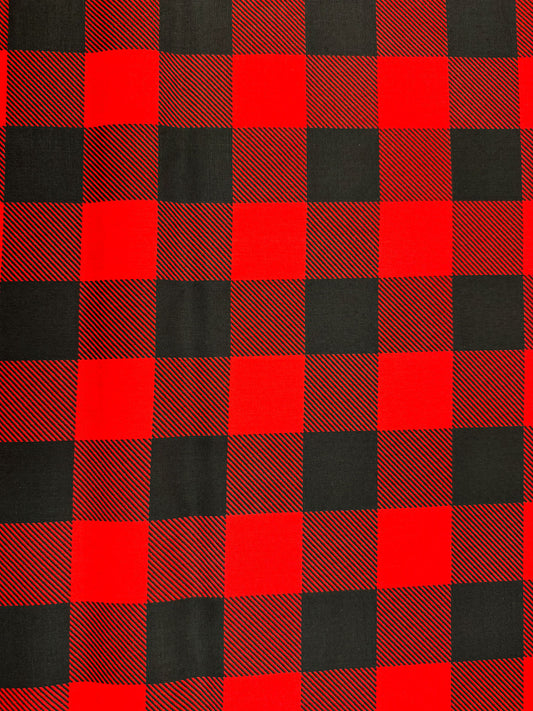 Black and Red plaid fabric buffalo paid cotton fabric