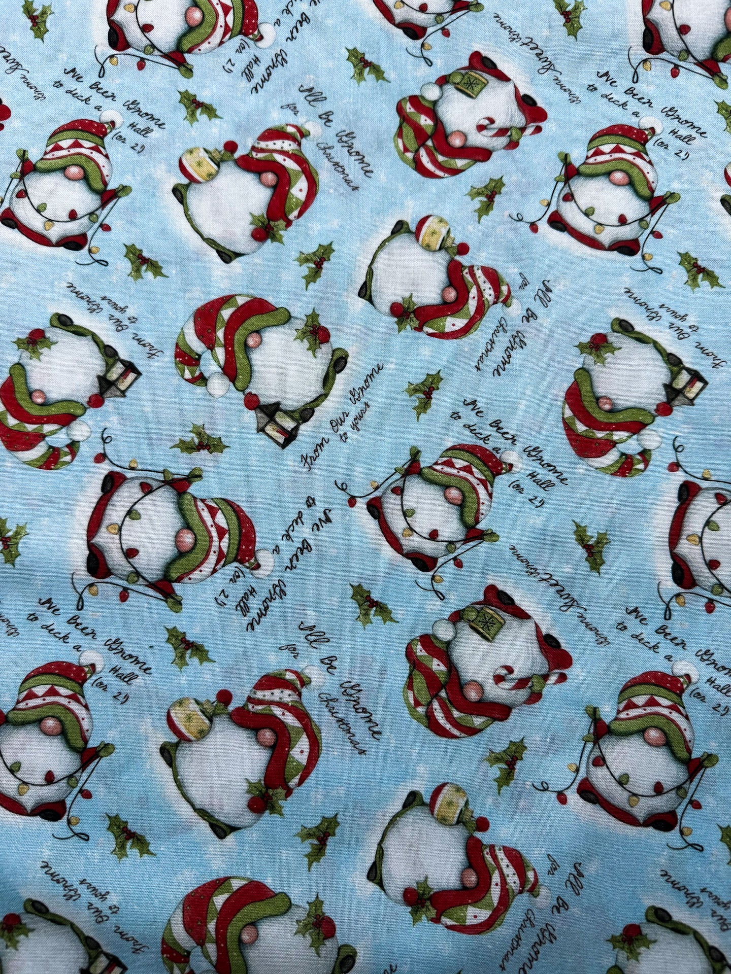 Gnome for Christmas fabric Gnomes quilting fabric