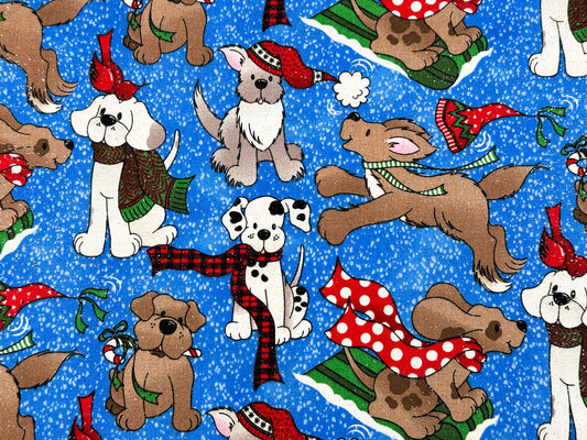 Dogs with Scarves and Glitter Dog fabric
