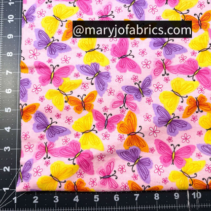 Pink Butterfly FLANNEL 0986-22 Butterflies