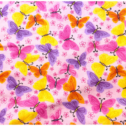 Pink Butterfly FLANNEL 0986-22 Butterflies