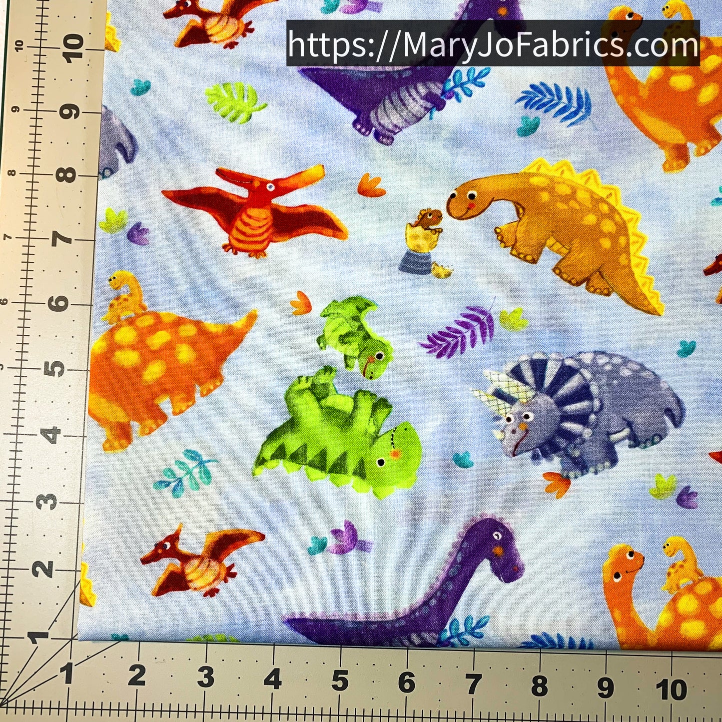 Blue Tossed Baby Dinosaur Fabric 59-8541 Dino Wee Ones