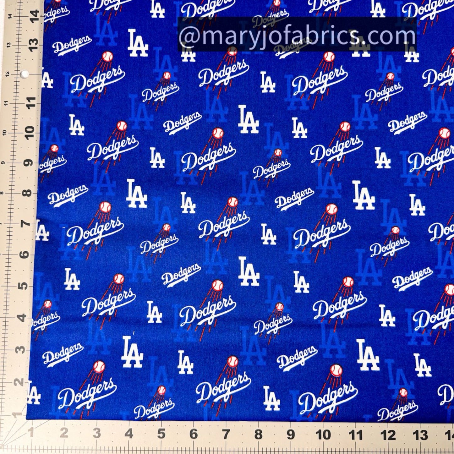 LA Dodgers fabric 60454-B Small Los Angeles Dodger fabric MLB Cotton