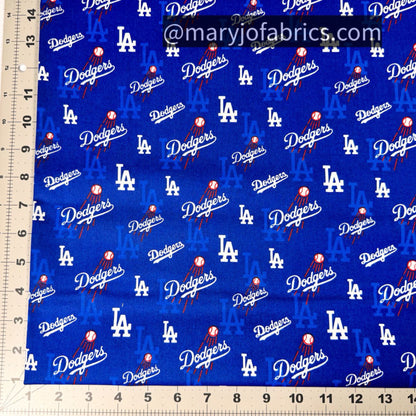 LA Dodgers fabric 60454-B Small Los Angeles Dodger fabric MLB Cotton