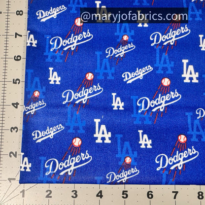 LA Dodgers fabric 60454-B Small Los Angeles Dodger fabric MLB Cotton