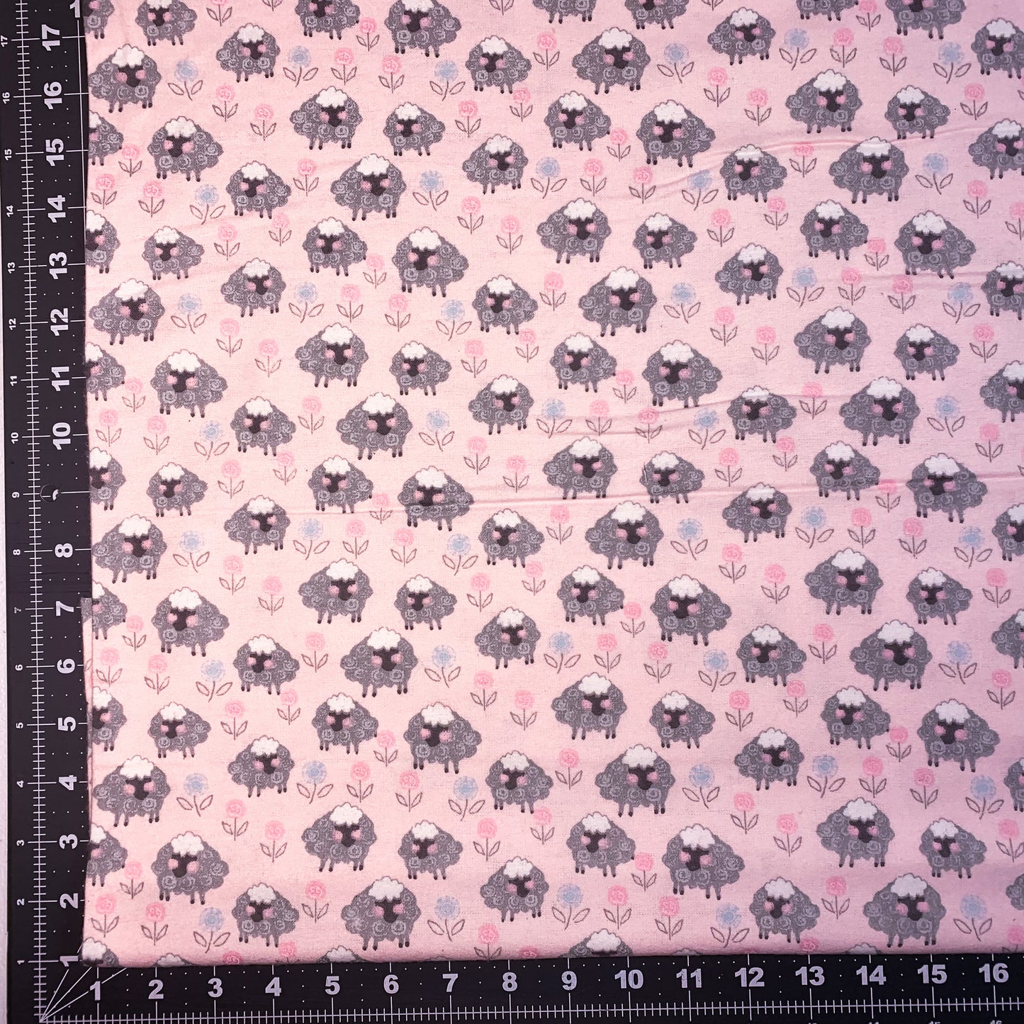 Pink Sheep FLANNEL 13874 Sheep Floral Flannel