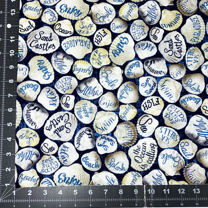 Beach Seashells Fabric C8287 Beach Swim Sea