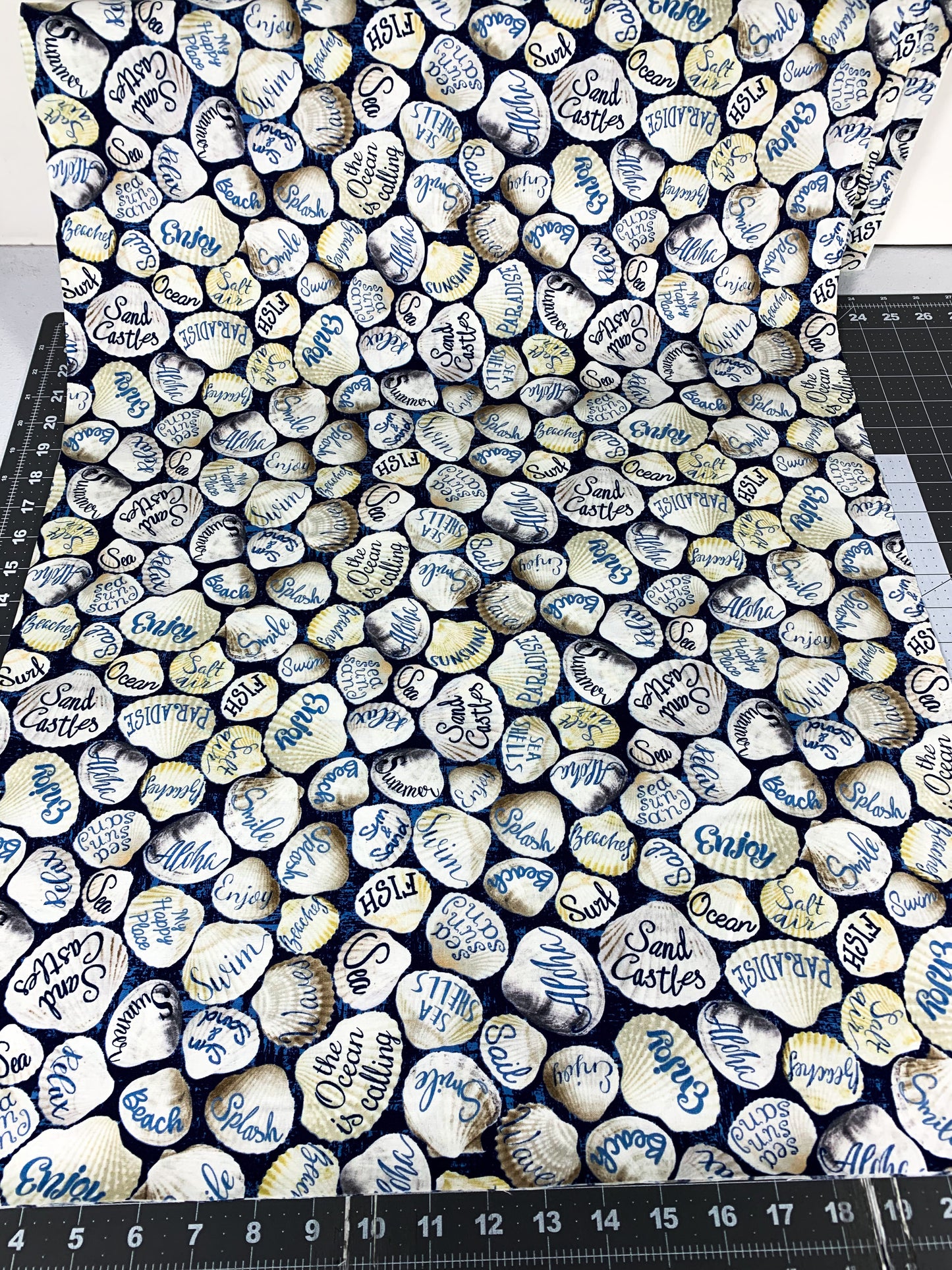 Beach Seashells Fabric C8287 Beach Swim Sea