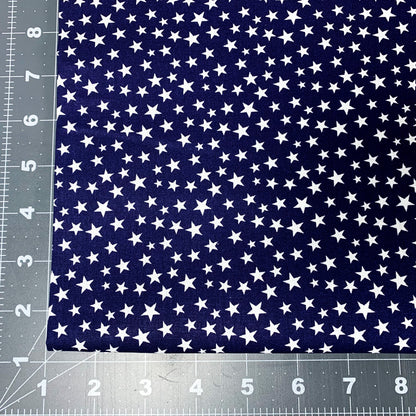 Navy Blue White Star USA fabric DX-9264 Ditsy Star patriotic