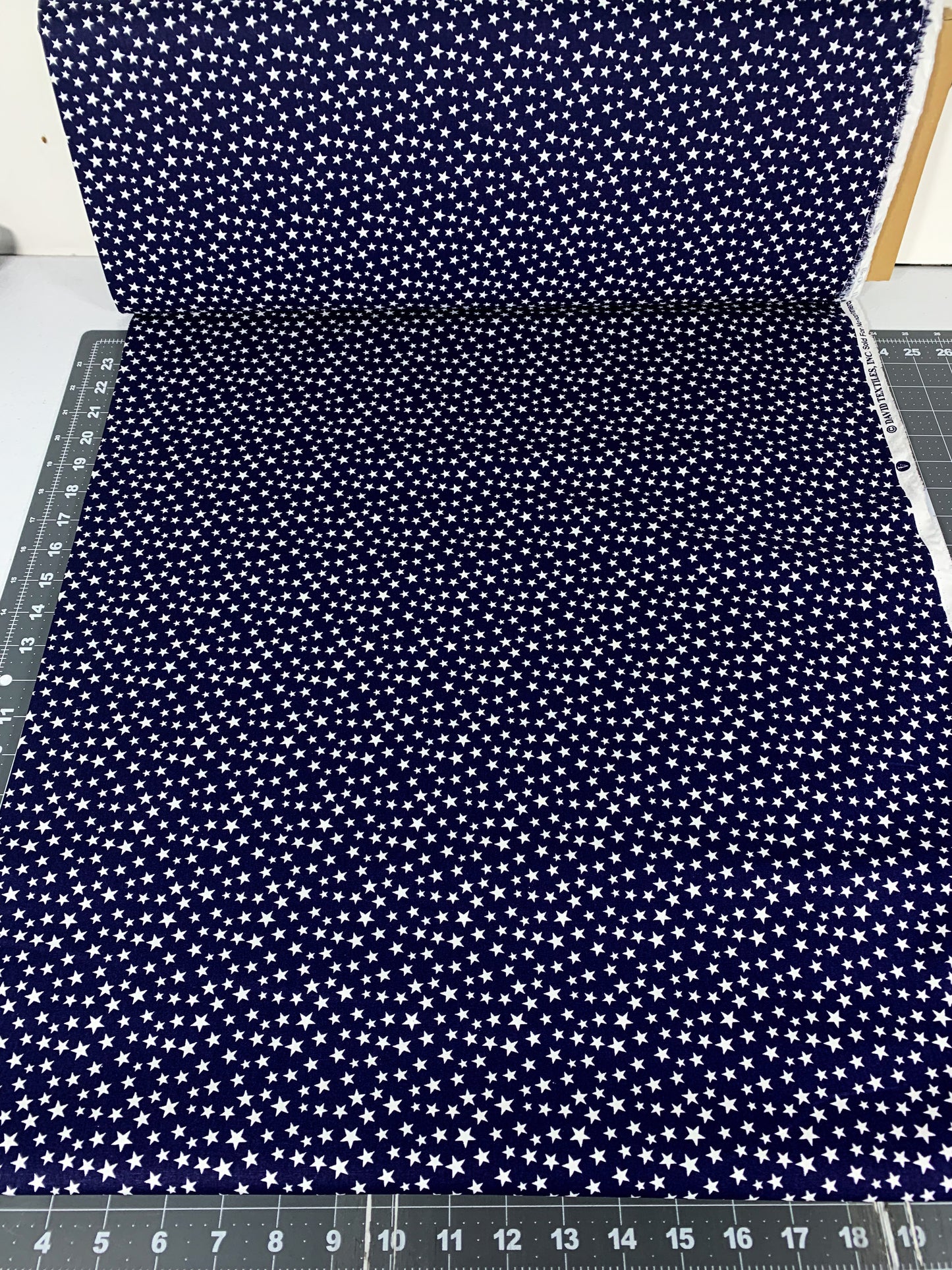 Navy Blue White Star USA fabric DX-9264 Ditsy Star patriotic