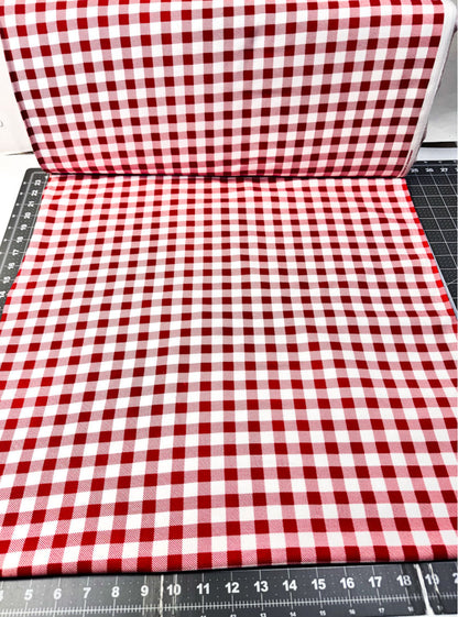 Red White Buffalo Plaid FLANNEL 44-7492