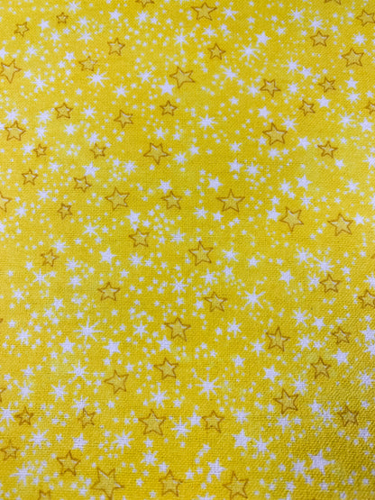 Mini Stars Yellow FLANNEL 9831-44 Space Yellow Star Flannel