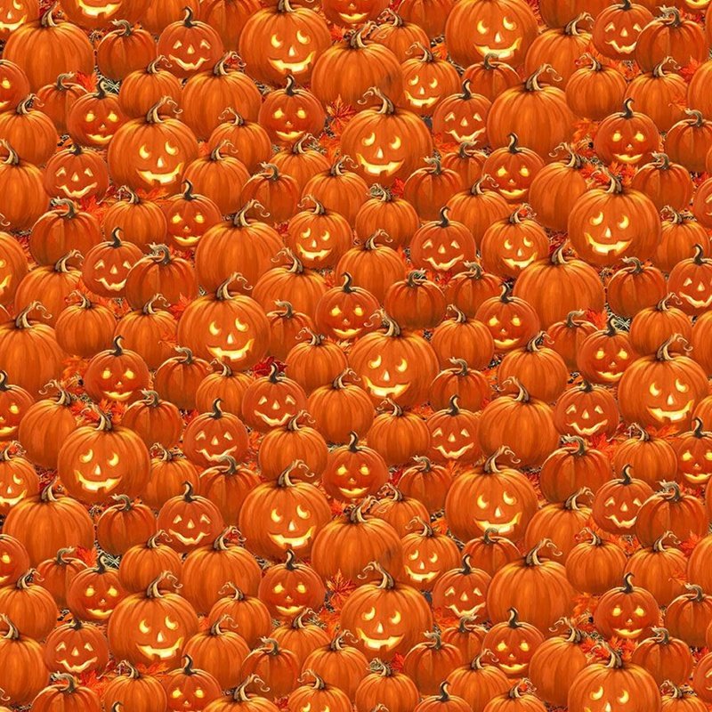 Orange Pumpkin fabric CD4181 Jack O Lantern Halloween fabric