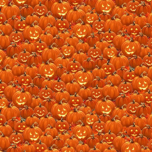 Orange Pumpkin fabric CD4181 Jack O Lantern Halloween fabric