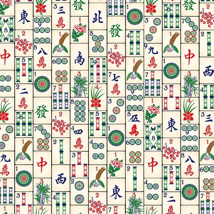 Mahjong Fabric CD4816 Game Cotton Fabric Mahjong Tiles