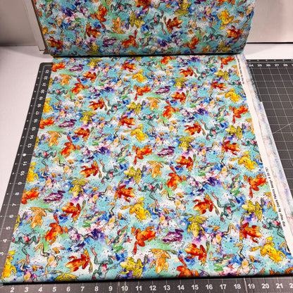 Fun Frogs Fabric frog quilting material - Mary Jo Fabrics