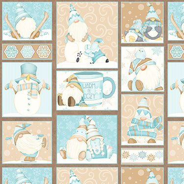 I love Snow Gnomes FLANNEL F9635-13 Cute Gnome