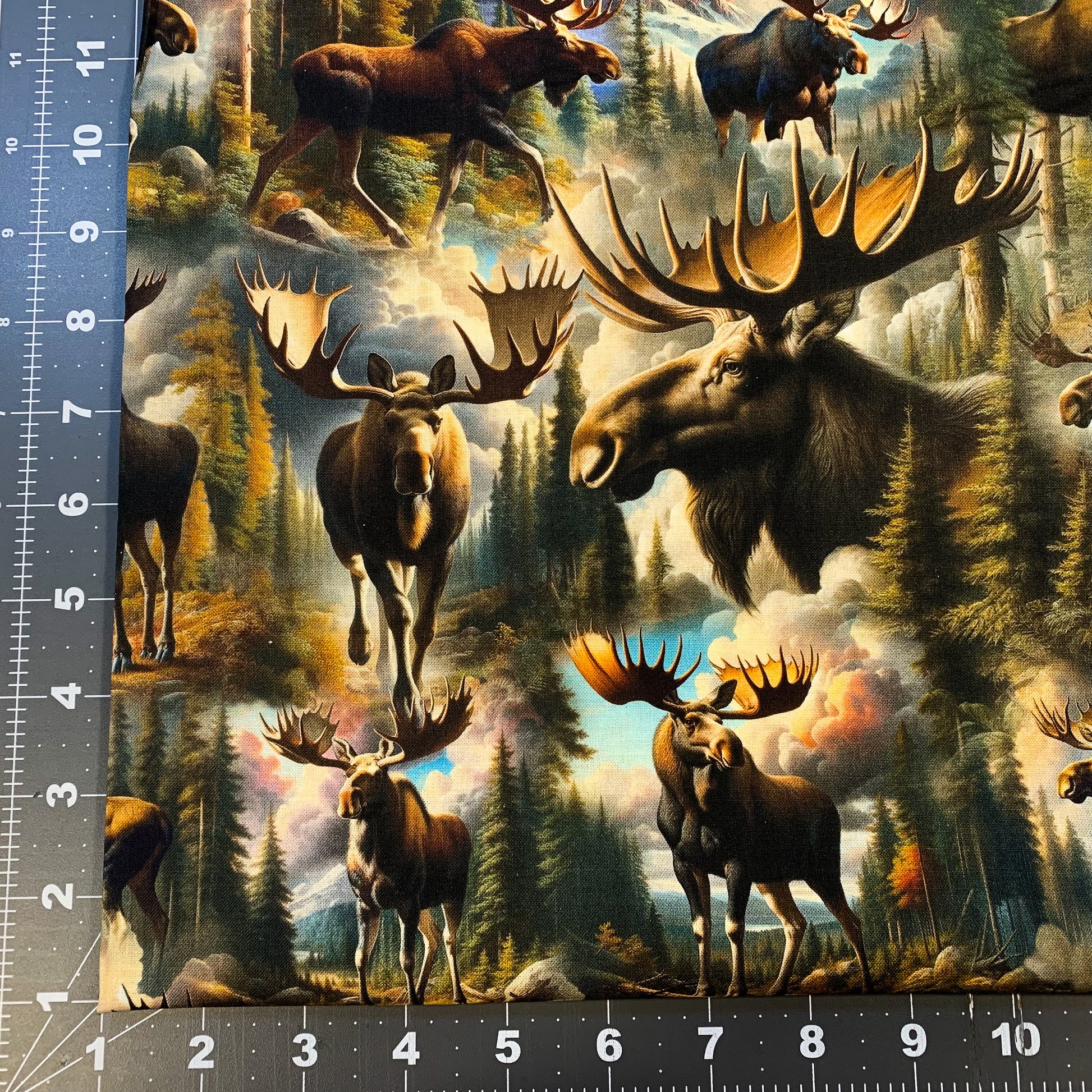 Moose cotton fabric Mary Jo Fabrics