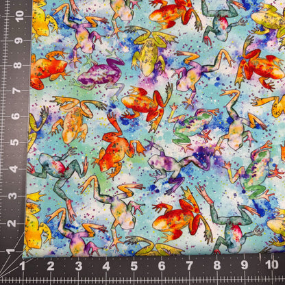 Colorful frog cotton fabric Mary Jo Fabrics