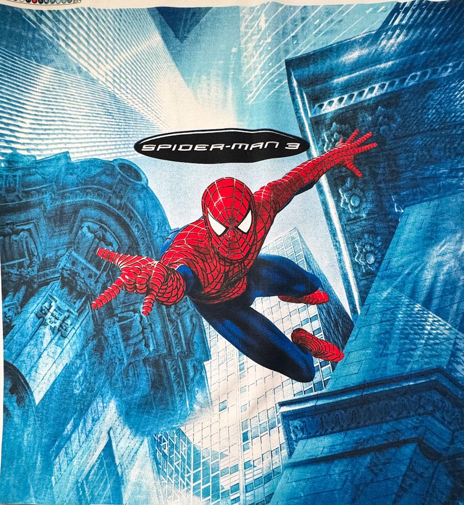 Spiderman fabric panel 27" x 27" Spiderman 3