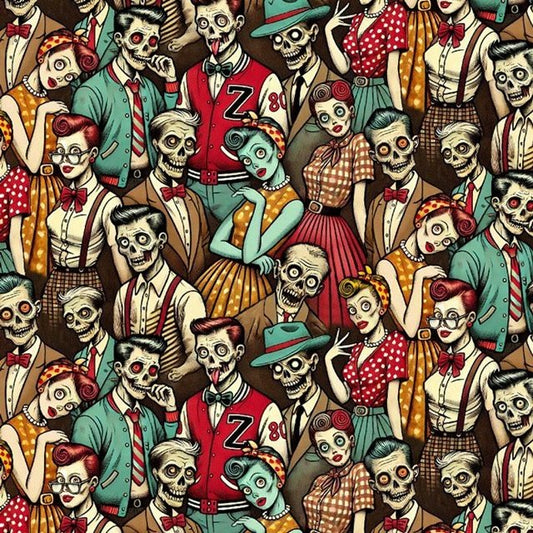 Wicked Zombie Fabric CD4137 Zombies Halloween