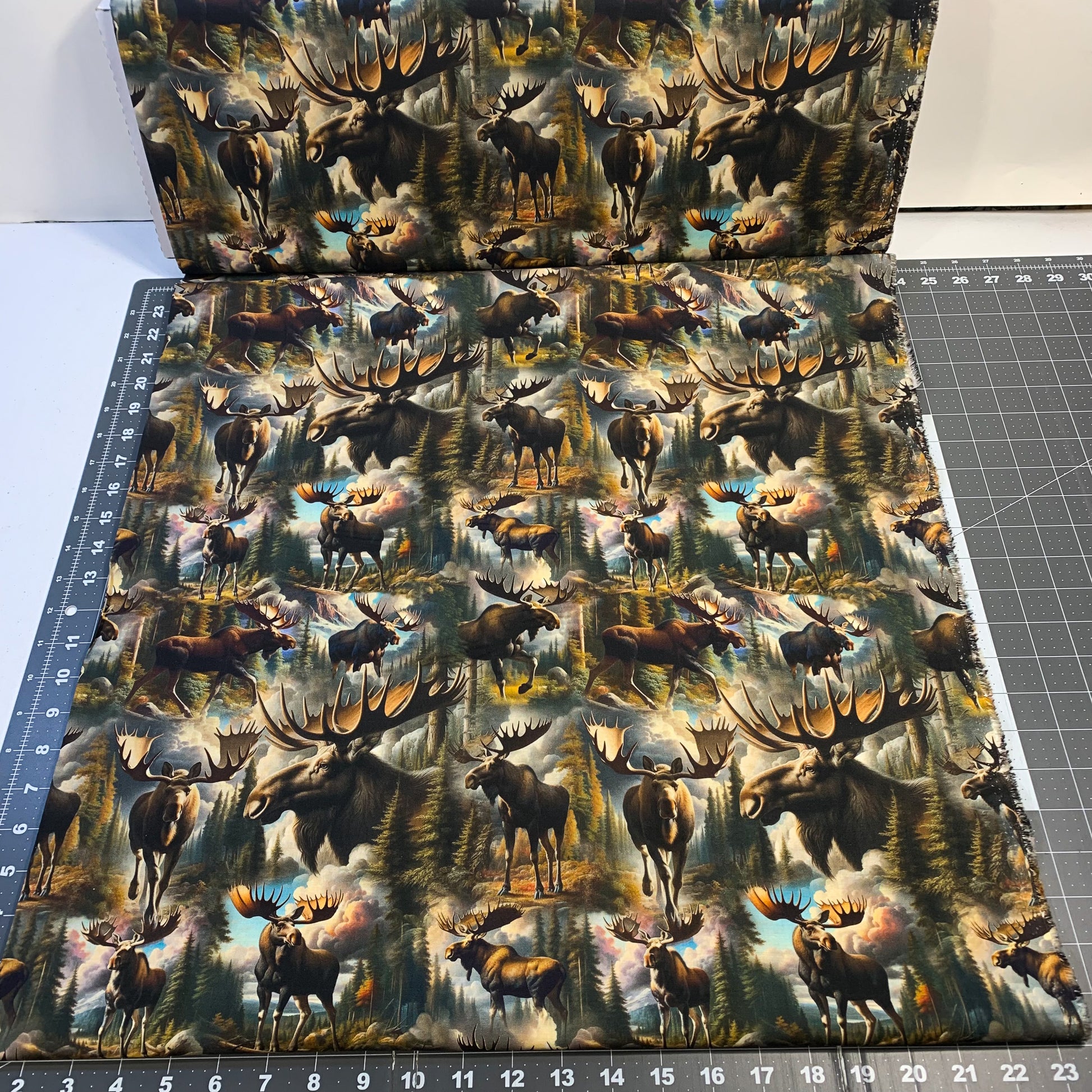 Moose Animal Cotton fabric by the yard  Mary Jo Fabrics
