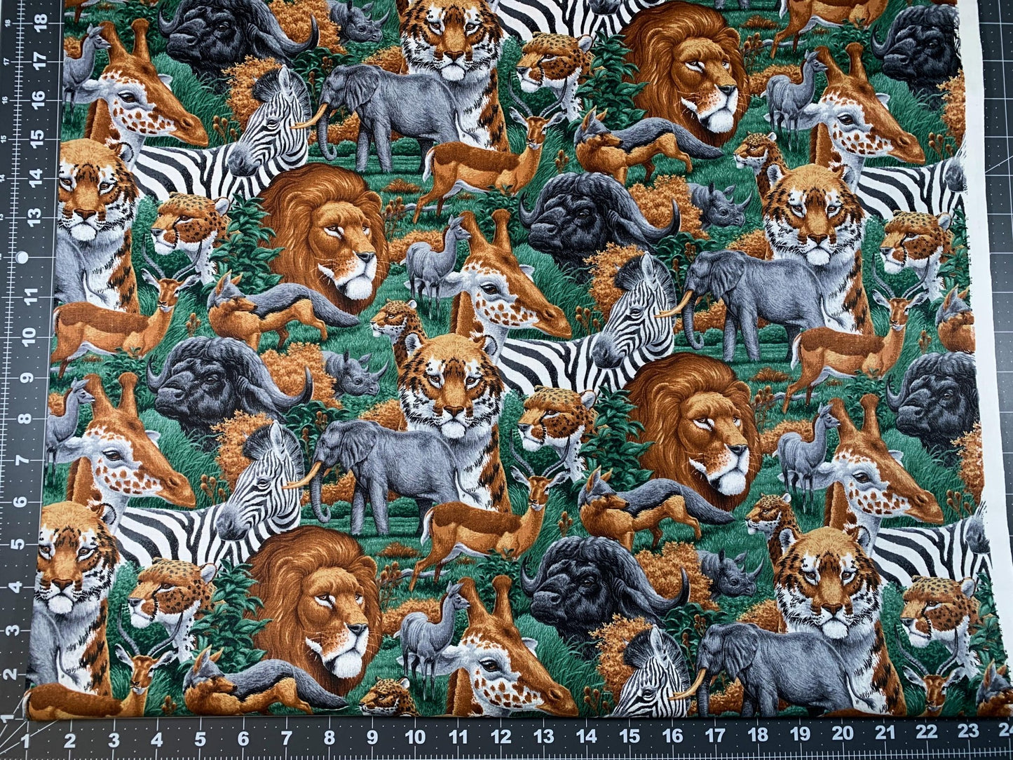 African Safari animal fabric lions zebras elephants - Mary Jo Fabrics