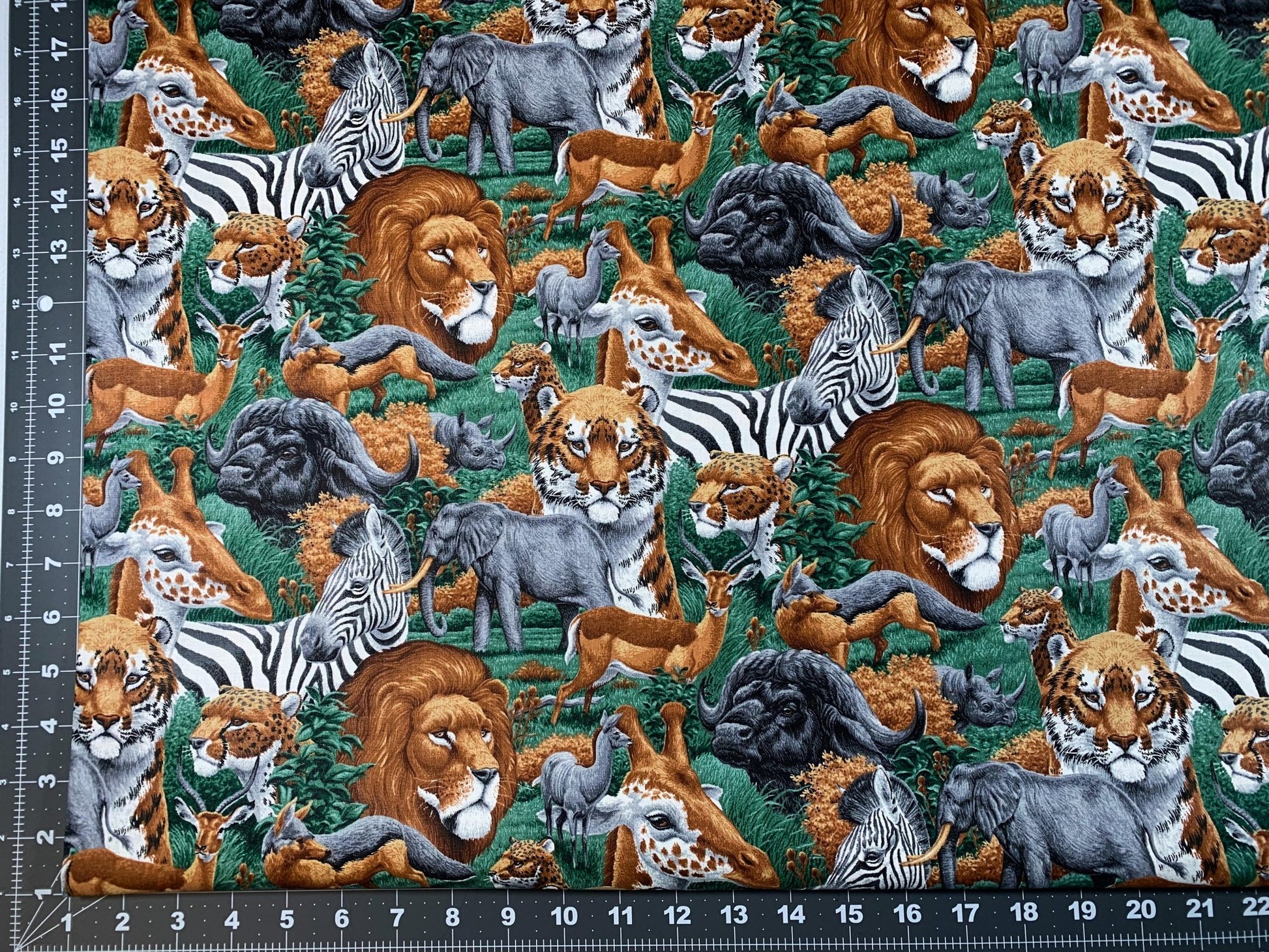 African Safari animal fabric lions zebras elephants - Mary Jo Fabrics