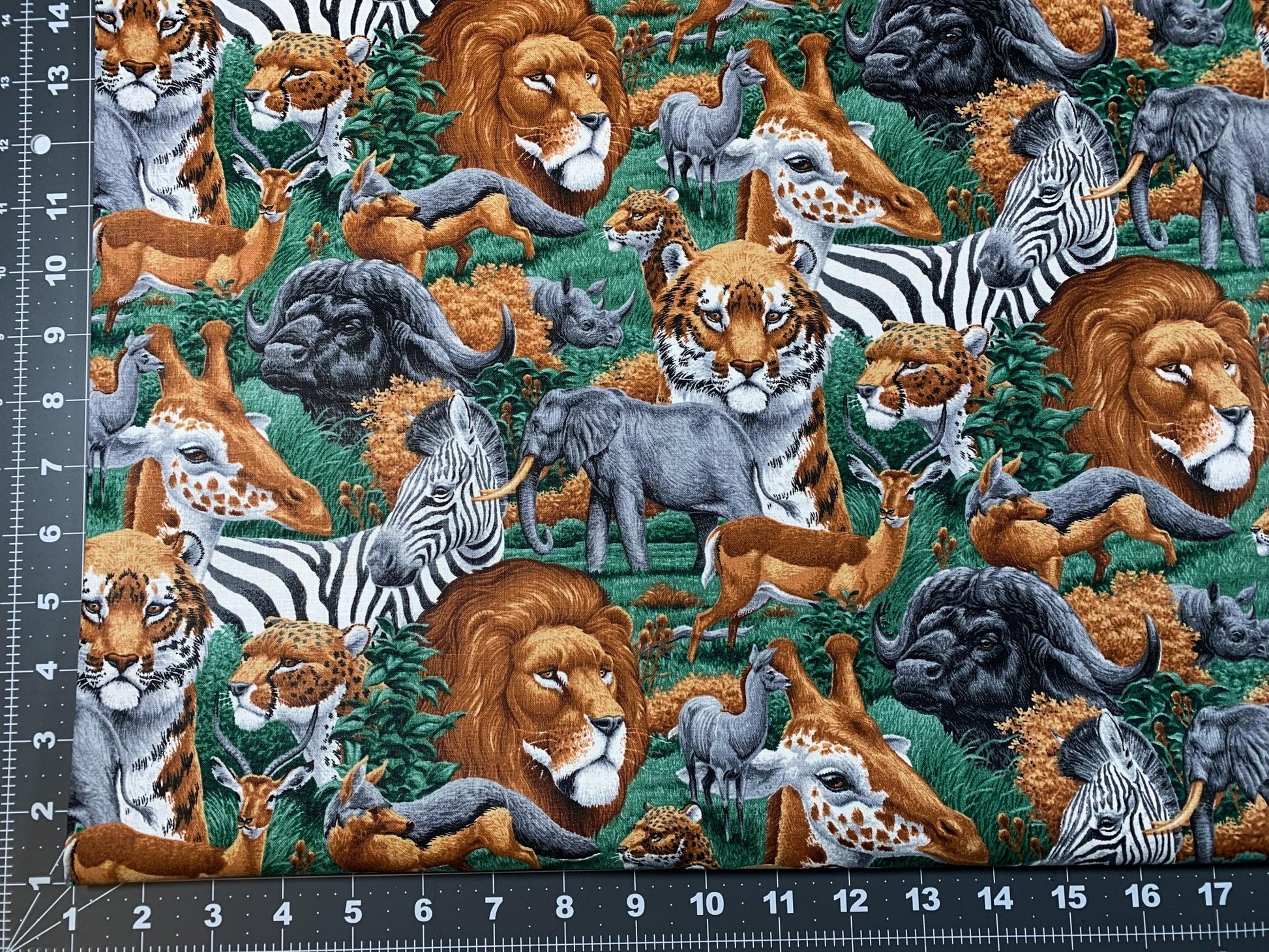 African Safari animal fabric lions zebras elephants - Mary Jo Fabrics