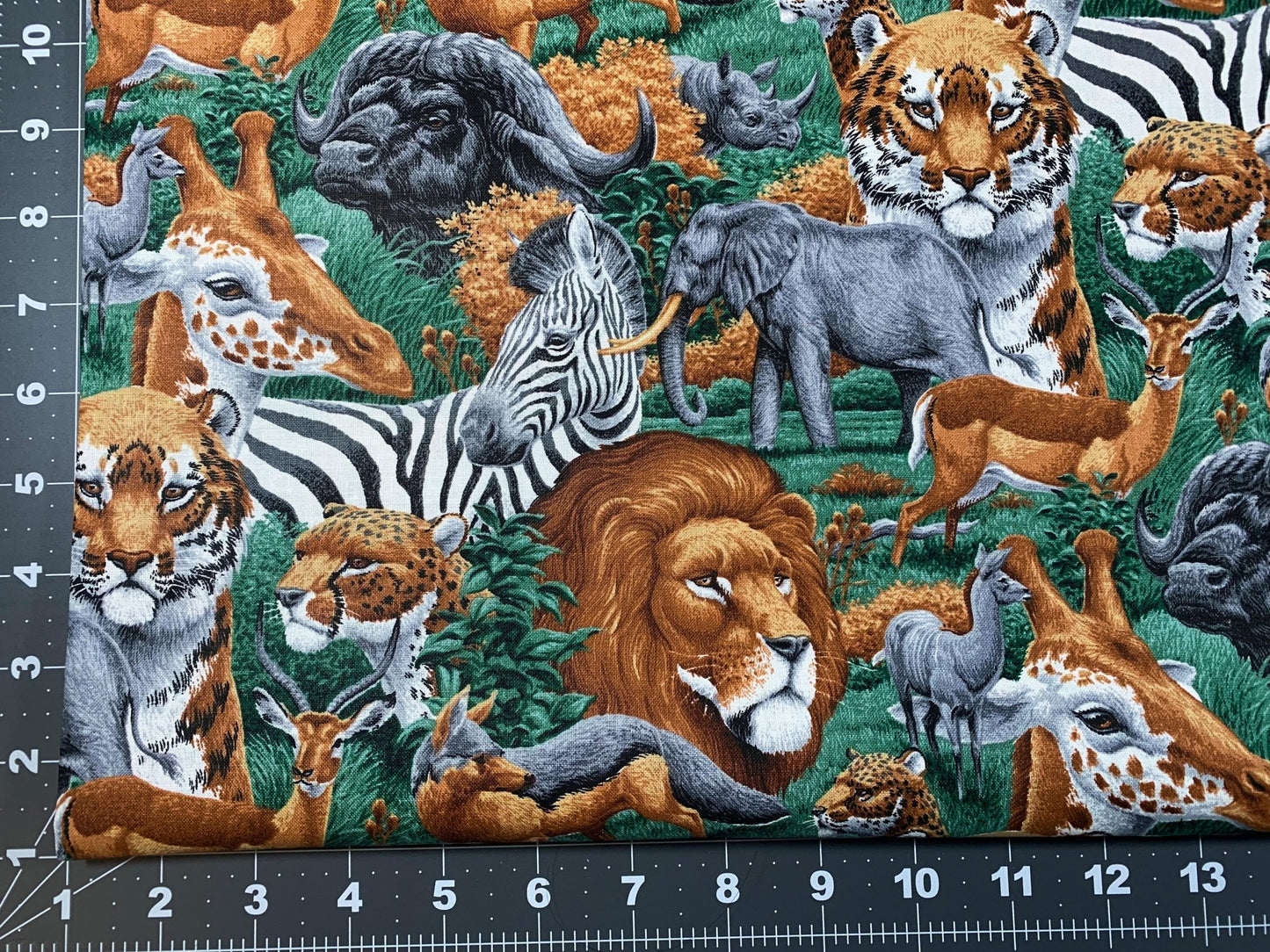 African Safari animal fabric lions zebras elephants - Mary Jo Fabrics