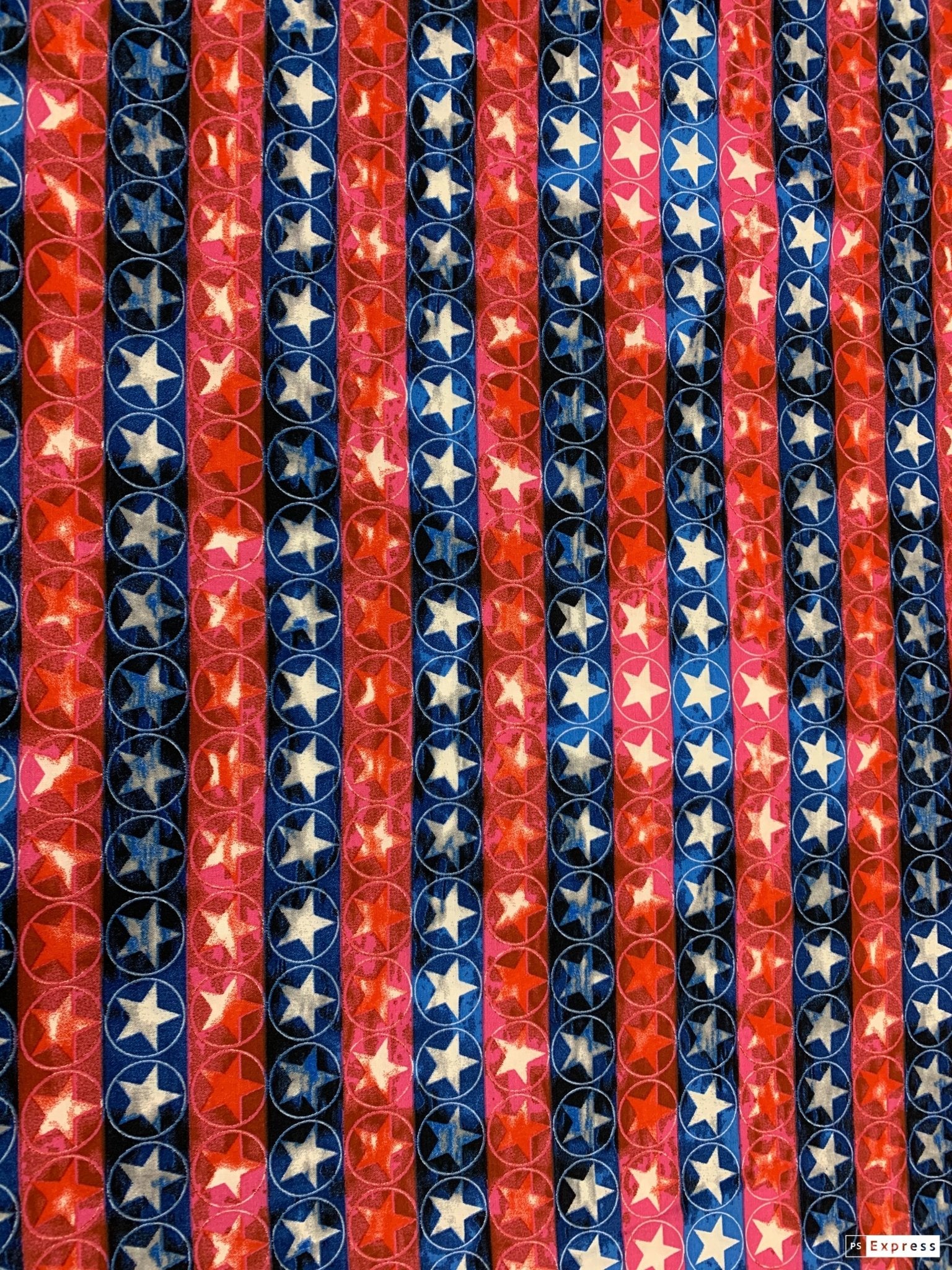 America Stars and Stripes White Star patriotic fabric - Mary Jo Fabrics