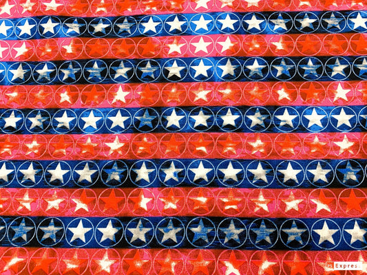 America Stars and Stripes White Star patriotic fabric - Mary Jo Fabrics