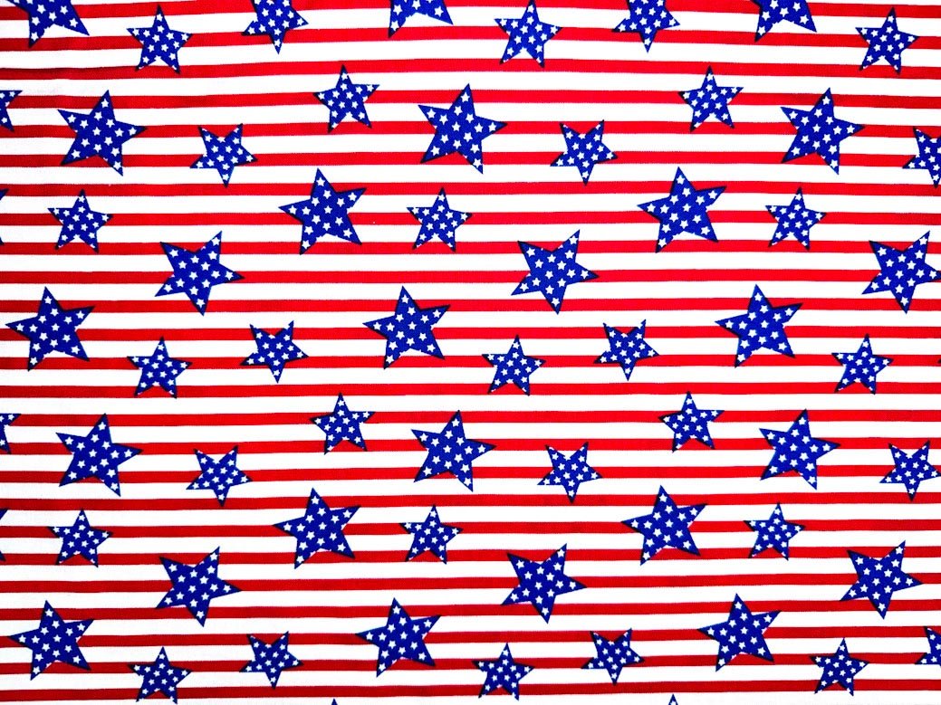 American Blue Stars Red Stripes Patriotic cotton Red White and Blue - Mary Jo Fabrics