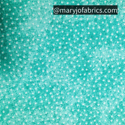 Aqua Mini White Polka Dot FLANNEL 9527 - 11 Baby Flannel - Mary Jo Fabrics