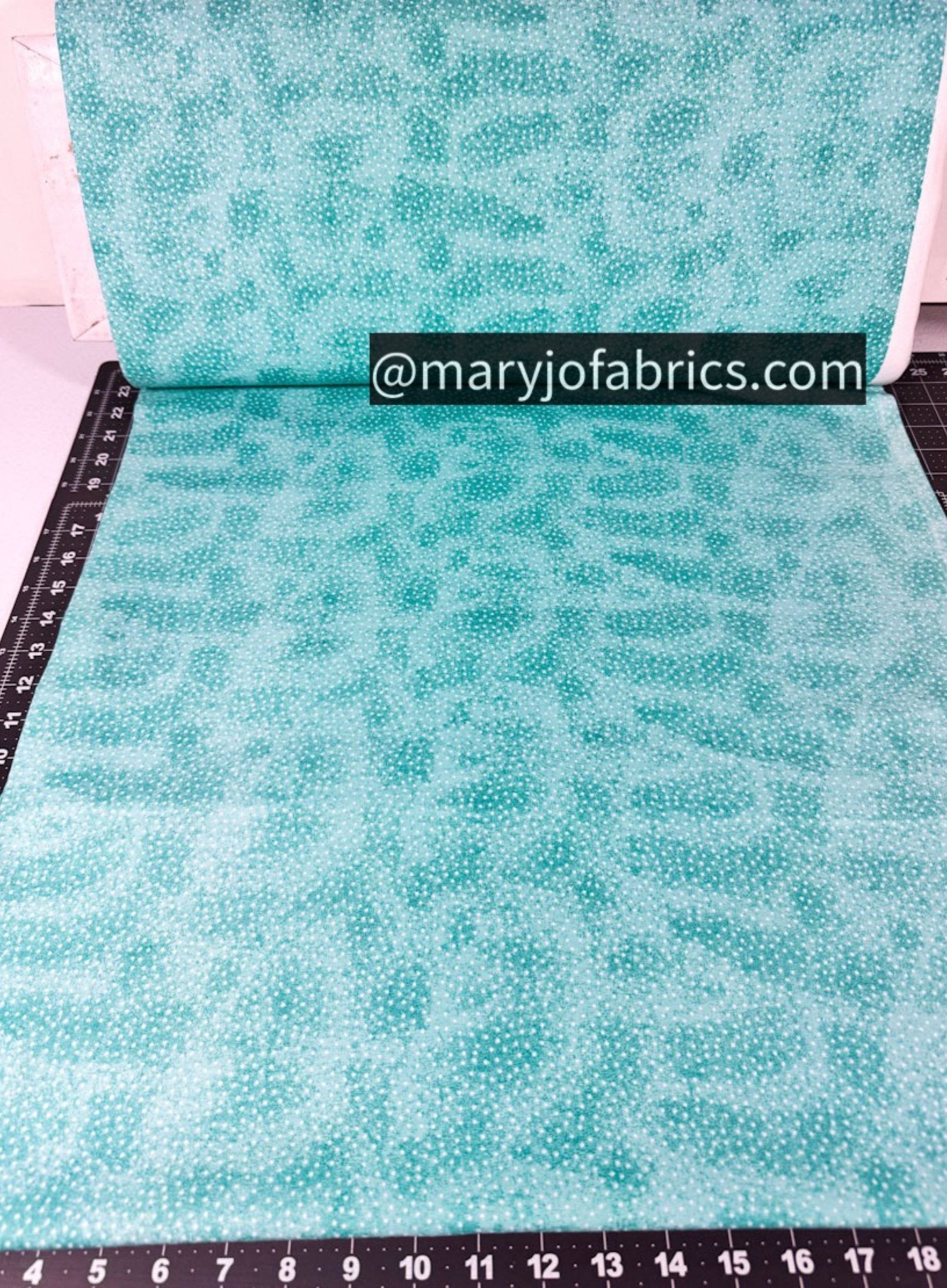 Aqua Mini White Polka Dot FLANNEL 9527 - 11 Baby Flannel - Mary Jo Fabrics