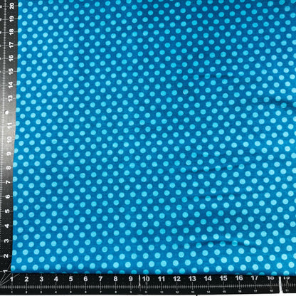 Aqua Polka Dot FLANNEL 44 - 6354 Blue Dots - Mary Jo Fabrics