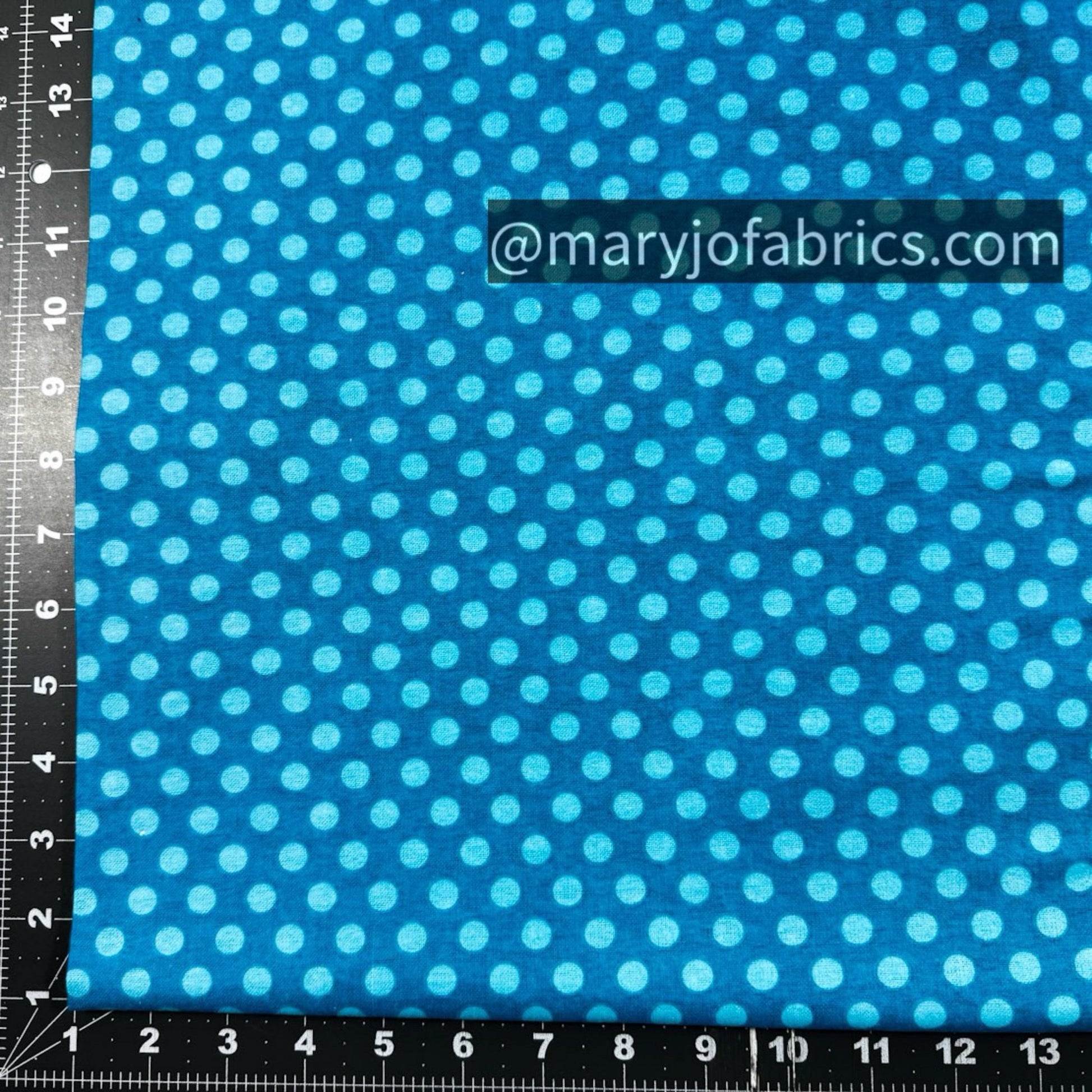 Aqua Polka Dot FLANNEL 44 - 6354 Blue Dots - Mary Jo Fabrics