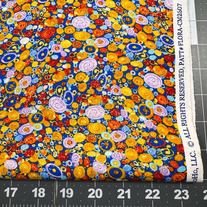 Artistic Floral fabric CM2607 Monet inspired Flower w Gold - Mary Jo Fabrics