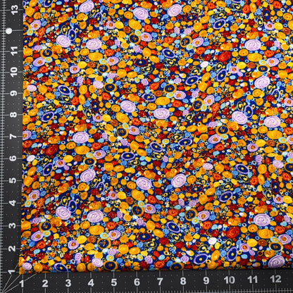 Artistic Floral fabric CM2607 Monet inspired Flower w Gold - Mary Jo Fabrics