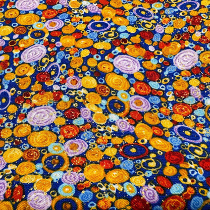 Artistic Floral fabric CM2607 Monet inspired Flower w Gold - Mary Jo Fabrics