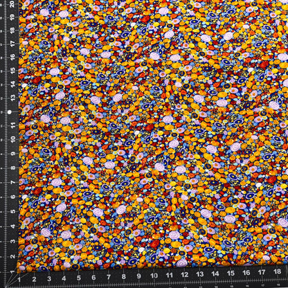 Artistic Floral fabric CM2607 Monet inspired Flower w Gold - Mary Jo Fabrics